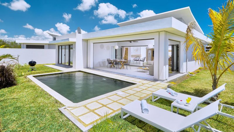 Villa Corail Bleu front view - where to stay after romantic things to do in Mauritius