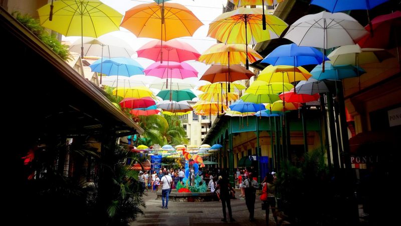 Shopping area in Mauritius.